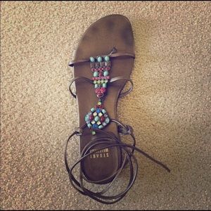 Stuart Weitzman Beaded Sandals